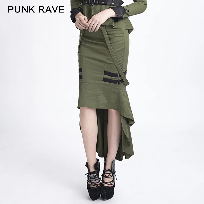 Steampunk Punk military style Fashion Womens Sexy fishtail Gothic Skirt 2 color Q276 | Женская одежда