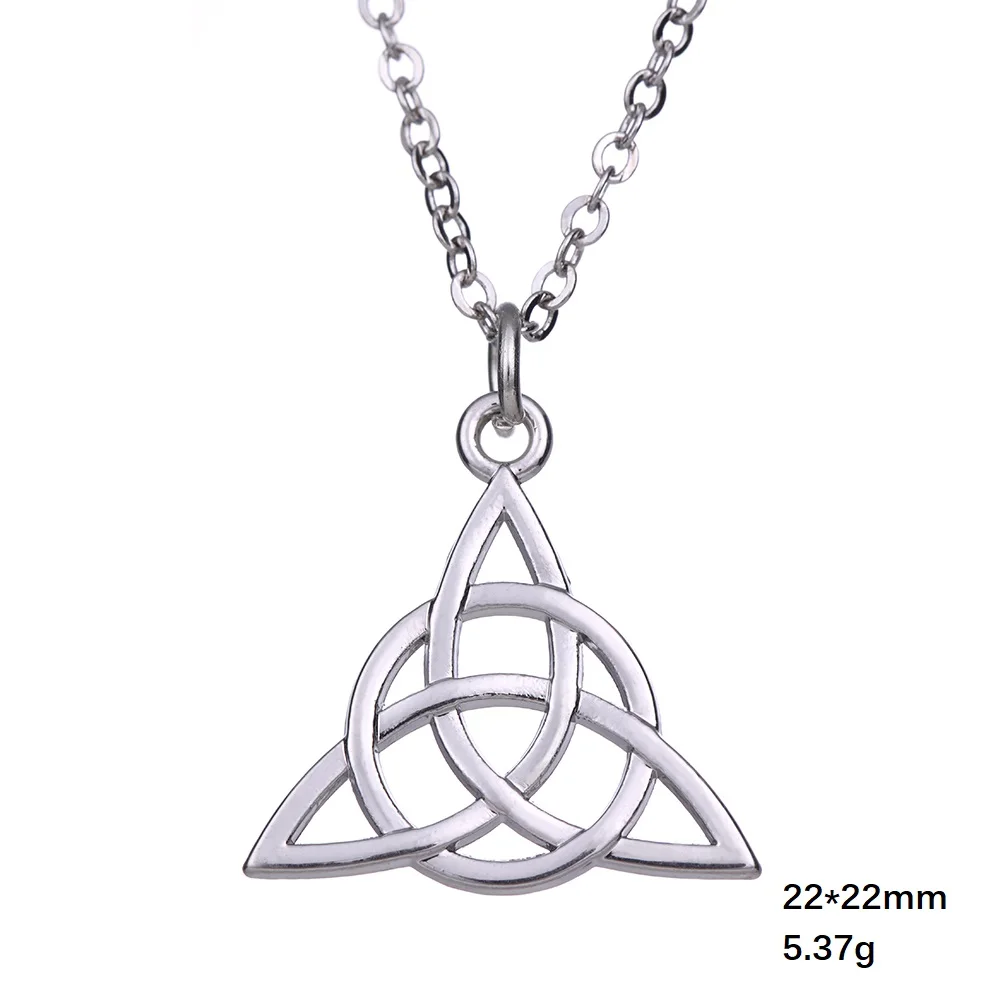 necklace1 Teamer, ирландские серьги с узлом кельтики для женщин, Простые Модные ювелирные изделия, серебряный цвет, волшебные висячие серьги Wicca Viking для женщин - Окраска металла: necklace1