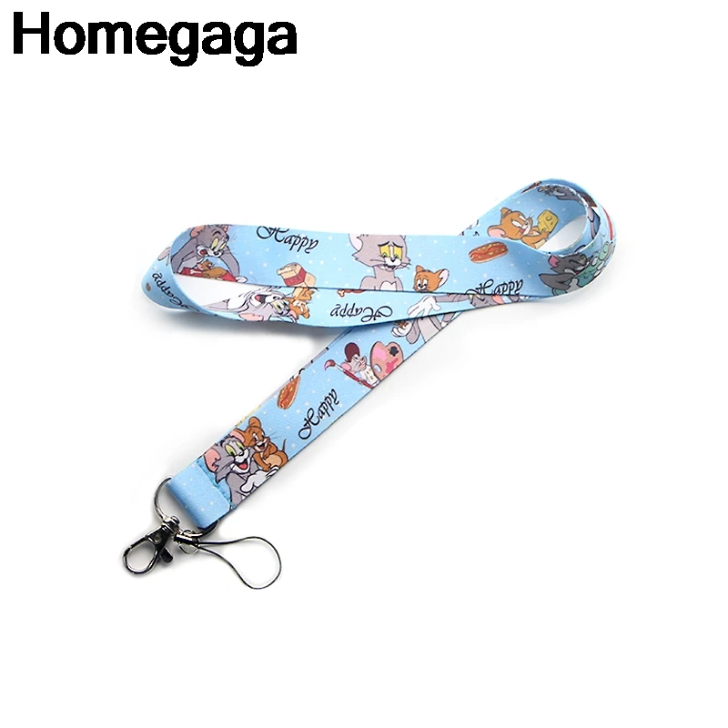 Homegaga брелок для ключей с котом и мышью ремешок идентификации по фильму шейные