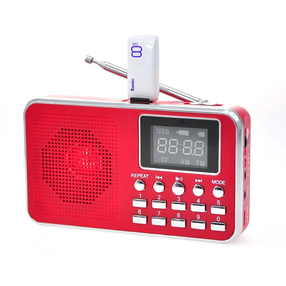 JINSERTA цифровое радио AM/FM радио динамик MP3 плеер Поддержка TF карты/U диск наушники воспроизведение AUX вход светодиодный экран дисплея