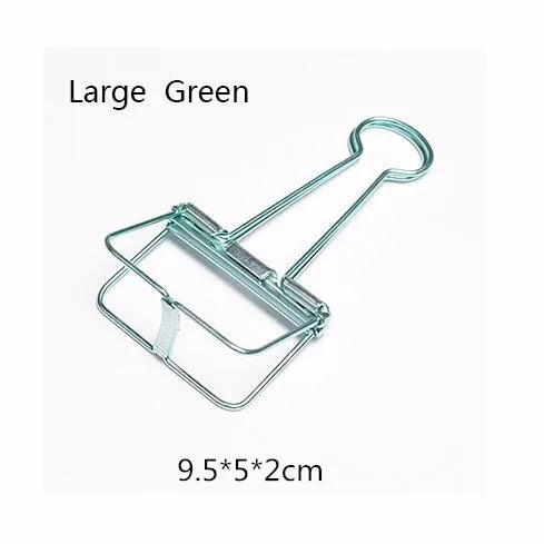3pcs large Green 12 шт./компл. 8 цветов милые Kawaii металлическая для бумаги зажимы скобы Офисные школьные принадлежности зажимы фото сообщения билета файл хранения - Цвет: 3pcs large Green