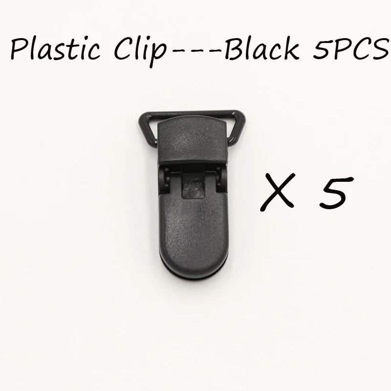 Plastic Clip-5PCS(B) Силиконовые жевательные бусины, круглая звезда, шестиугольник, сердце, животное, прорезыватель, цепочка для соски, сделай сам, ожерелье, пластиковые клипсы, застежки, красочные, Bpa бесплатно - Цвет: Plastic Clip-5PCS(B)