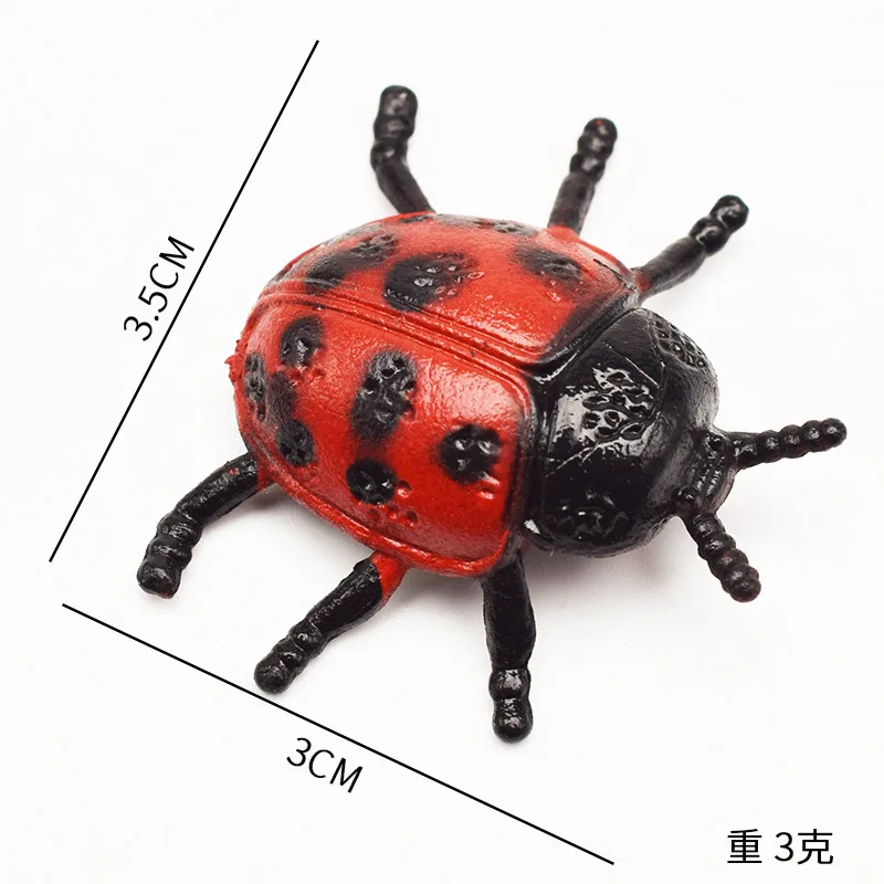 10 шт. новые пластиковые ПВХ моделирование маленькие насекомые Жук Божья коровка