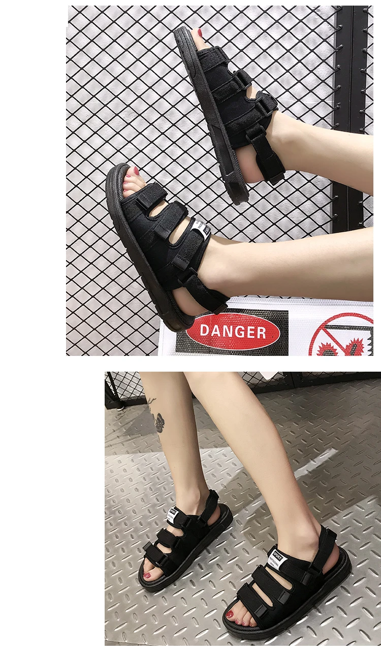 HKJL/ г., Южная Корея, летняя модная трендовая пара, плоская подошва, торт и студенческие спортивные повседневные сандалии, A322