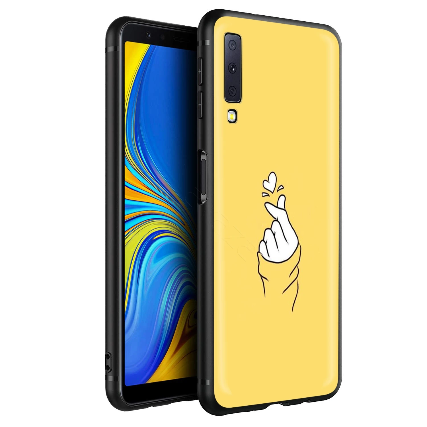 Kpop Сердце Любовь палец чехол для Samsung Galaxy J6 A9 A8 A7 A70 A6 A5 A50 A40 A30 A3 A10 A51 A71 A81 A91