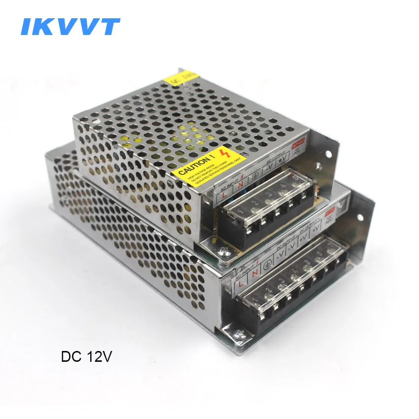 IKVVT DC 12 v Питание светодиодный трансформатор 5A 6.5A 8.5A 10A 20A 30A импульсный источник AC 110 V 220 V-12 v для светодиодный светодиодные полосы света
