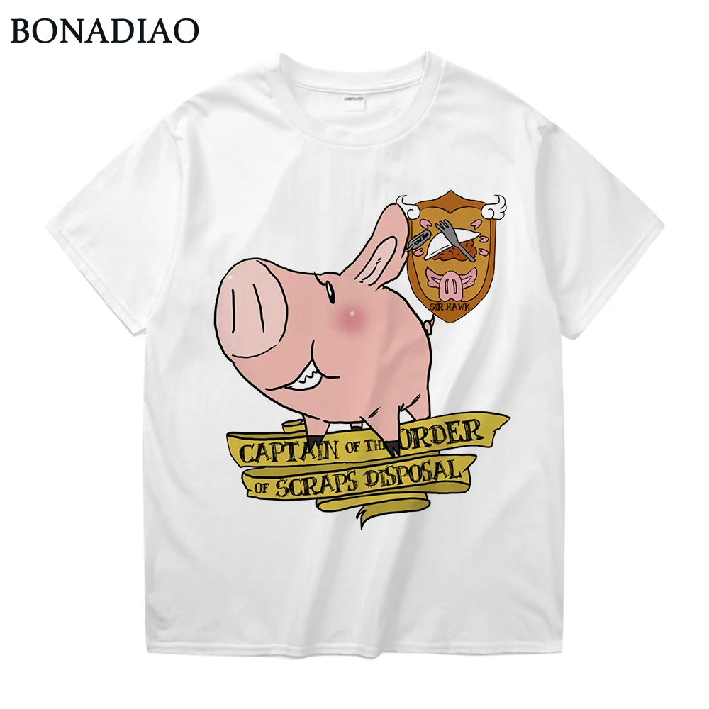 Seven Deadly Sins Sir Pig Hawk капитан утилизации футболки мужские качественные футболки для отдыха круглый воротник S-6XL футболка