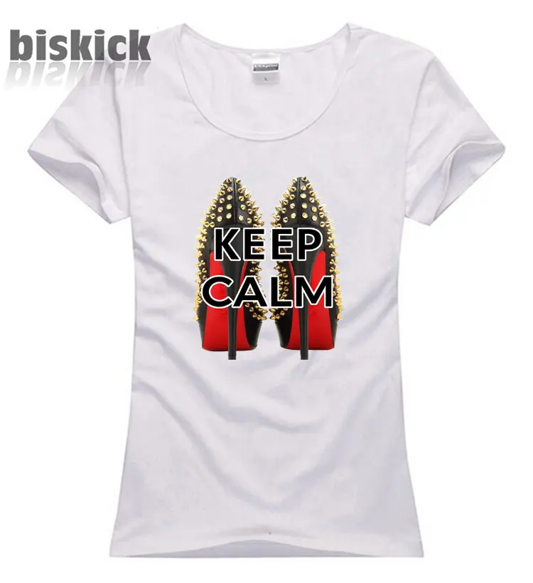 Новая модная футболка женский для девочек Женский пояс Тонкий keep calm и одежда лето