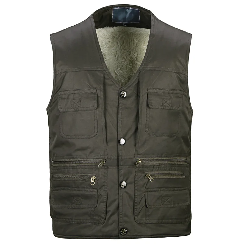 Жилет Мужской флисовый с множеством карманов повседневная безрукавка для