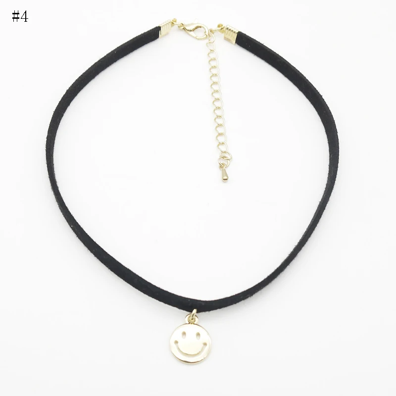 Простая мода харадзюку Популярные смайлик пять звезд Губы ожерелья ретро