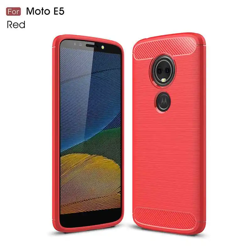Модный противоударный мягкий силиконовый чехол Mokoemi 5," для Motorola Moto E5, чехол для Motorola Moto E5 Plus, чехол для телефона - Цвет: Red