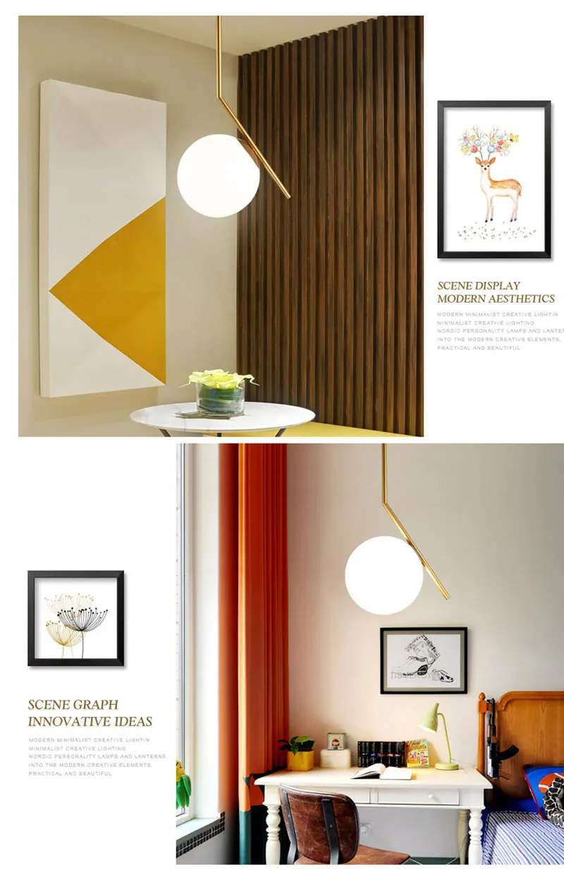 Homhi круглый стеклянный шар подвесной светильник led decoracao кухонный светильник скандинавский дом деко спальня Лофт светильник Золотая комнатная Подвесная лампа