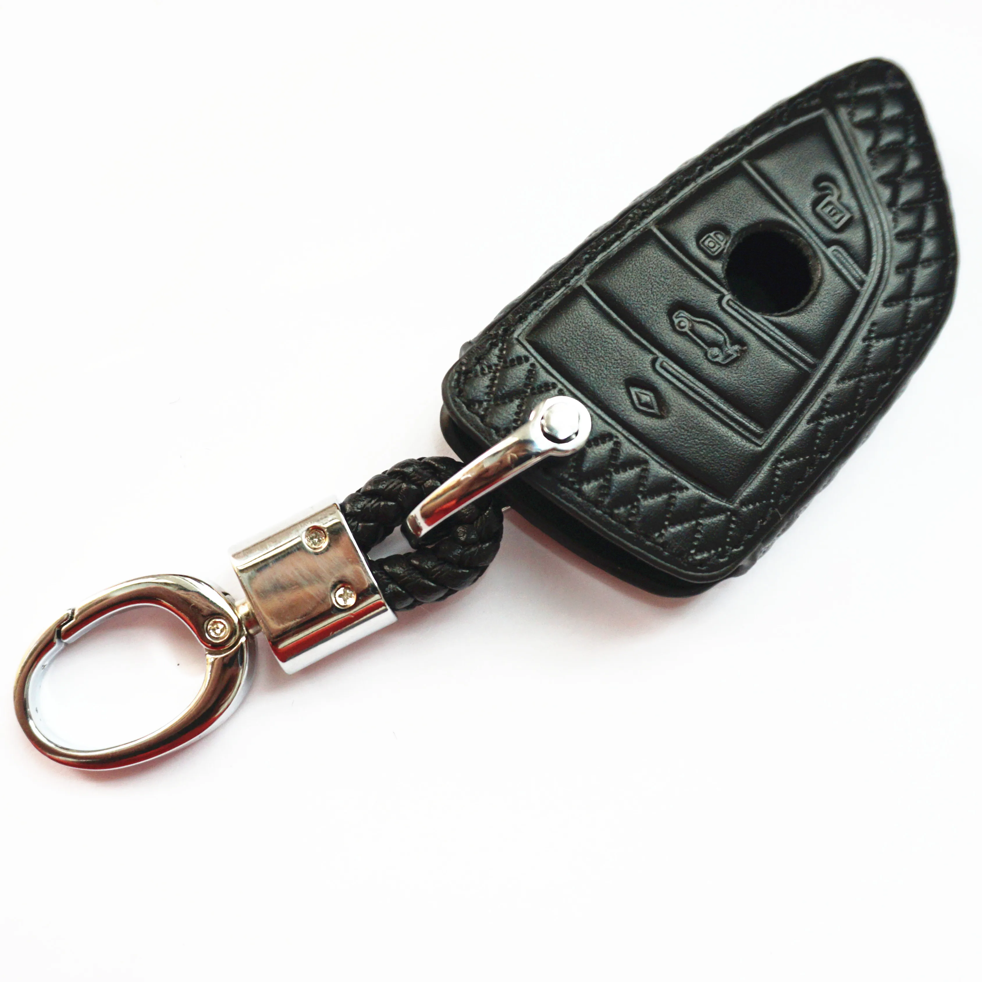 WFMJ Genuine Leather 4 Buttons Keyless Smart Key Chain Holder Cover Case For BMW X1 F48 X 3 X4 X 5 X6 F15 F16 1 2 5 7 Series