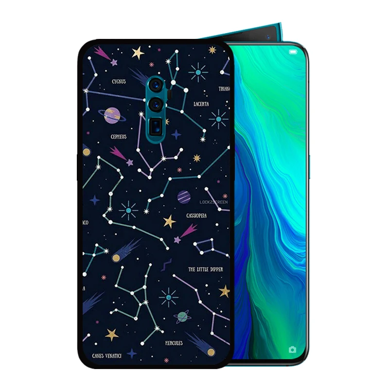 Мягкий силиконовый чехол черного цвета для OPPO Reno 10x zoom Reno2 2 Z R17 R15 R11 Plus 9S R15X K3 K1 с
