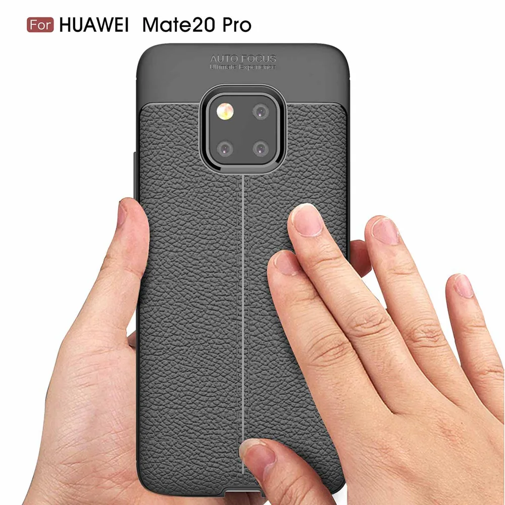 Чехол для мобильного телефона Huawei Mate 20 Pro личи кожа текстура мягкий Силиконовый