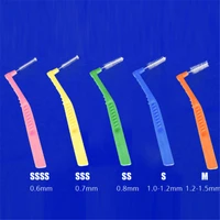 20pcsbox 0 6mm 1 5mm l shape push pull interdental brush soft dental floss toothbrush orthodontic wire brush oral care tool