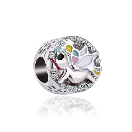 Яркий хрустальный цветок дерево замок Единорог Микки Маус амулеты бусины