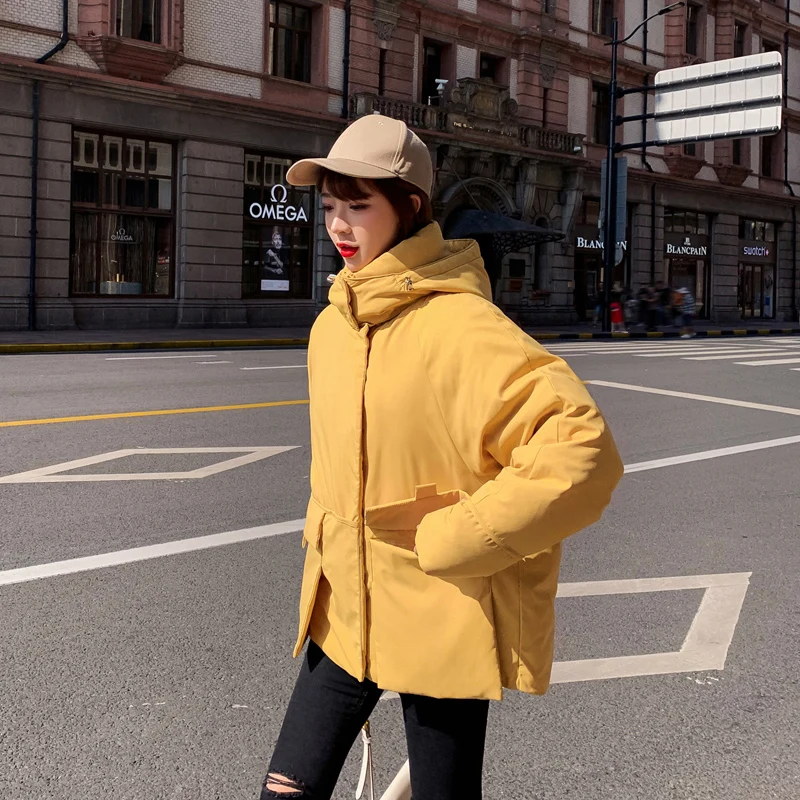 2019 new winter jacket and coats women casual loose Korean hooded outerwear female zipper fashion basic thick warm parkas mujer | Женская