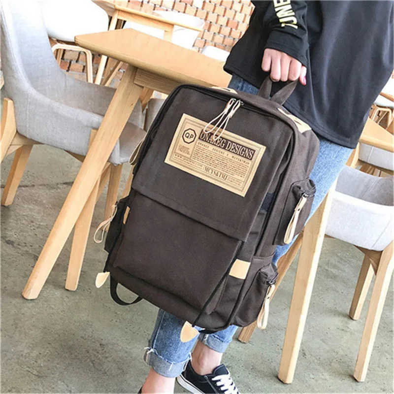 deep brown Брендовый модный рюкзак, женская сумка через плечо, школьные сумки для подростков, девочек и мальчиков, повседневный однотонный рюкзак, школьный рюкзак Mochila - Цвет: deep brown