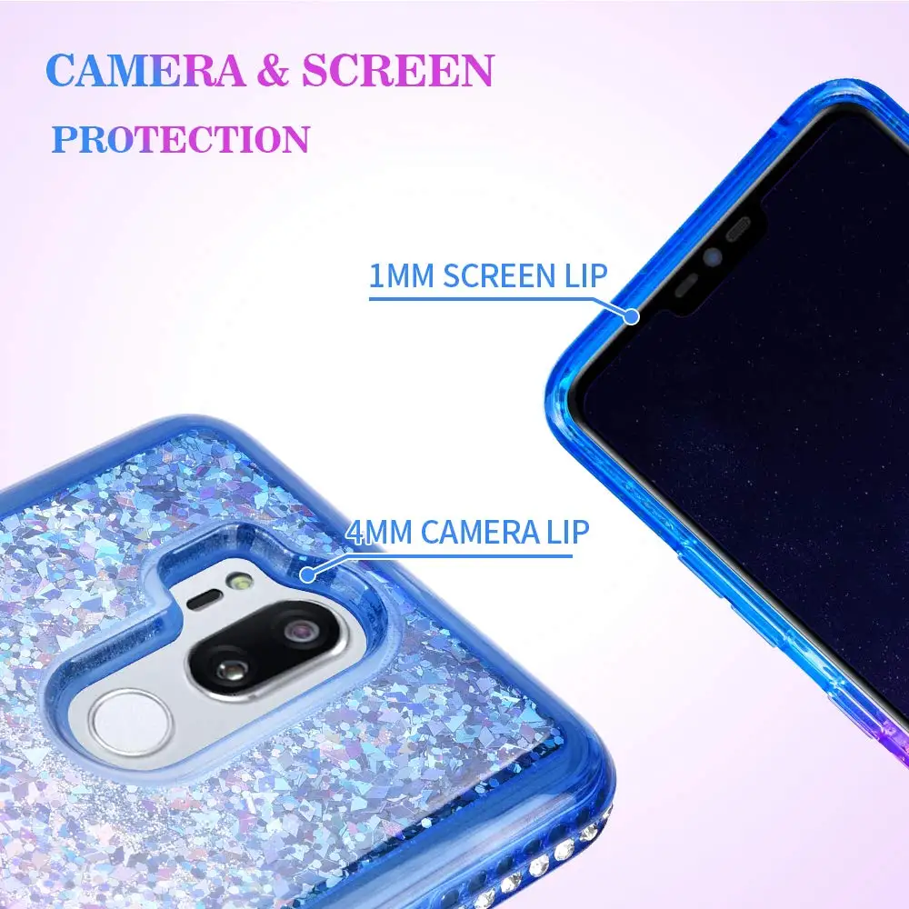 Чехол для LG V40 G7 ThinQ мягкий чехол с блестящим градиентом и зыбучим песком Stylo 4 Q Stylus