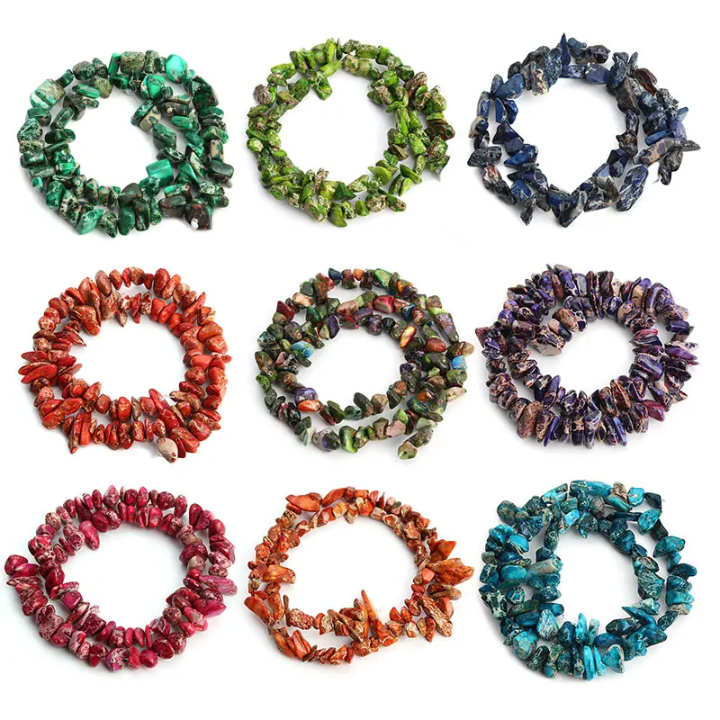 

LINSOIR 8-12mm 1Strand Natural Irregular Imperial Gravel Beads Loose Spacer Beads For Jewelry Making Necklace Bracelet Findings