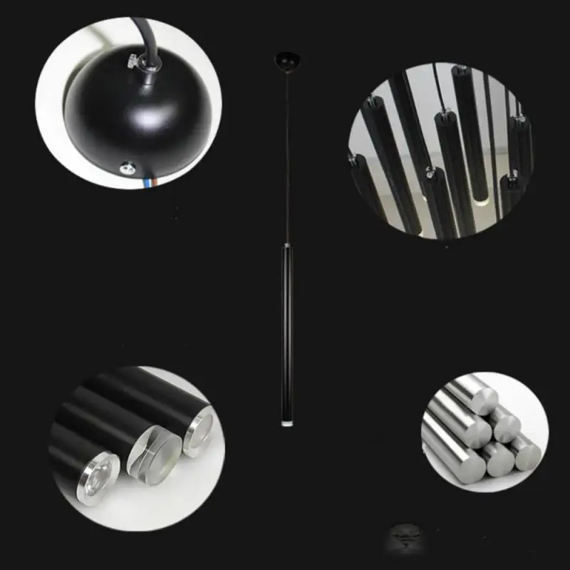 Подвесной светильник диаметром 3 см для столовой Современная черная железная