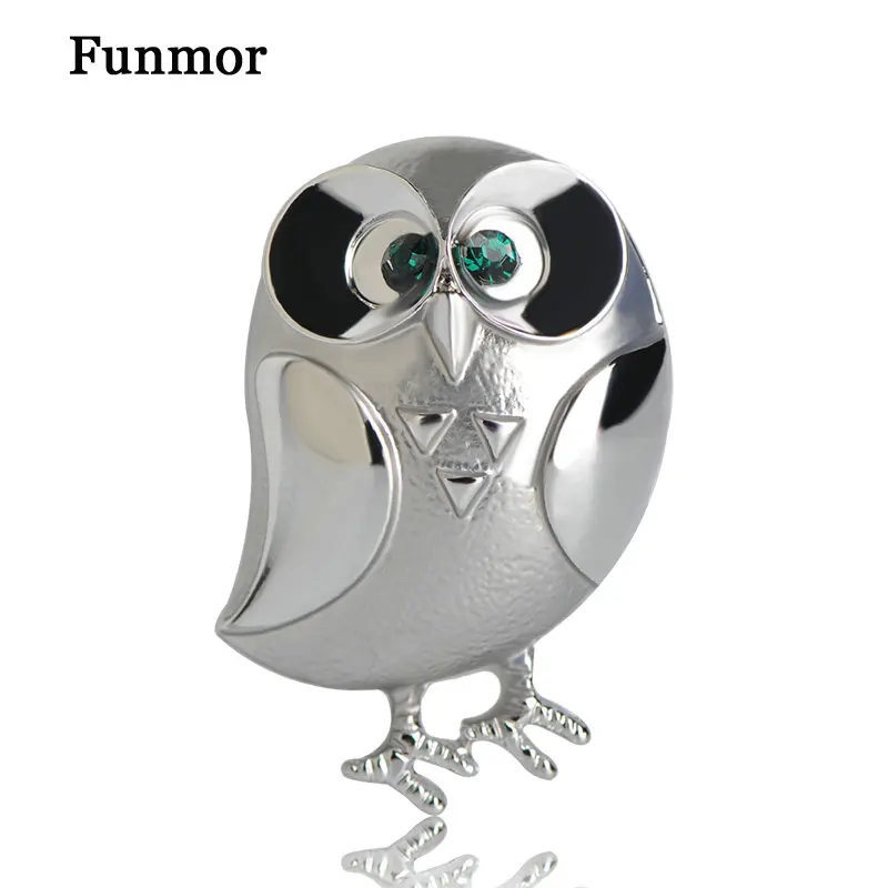 Женская эмалированная брошка Funmor серебряная с большими глазами и изображением
