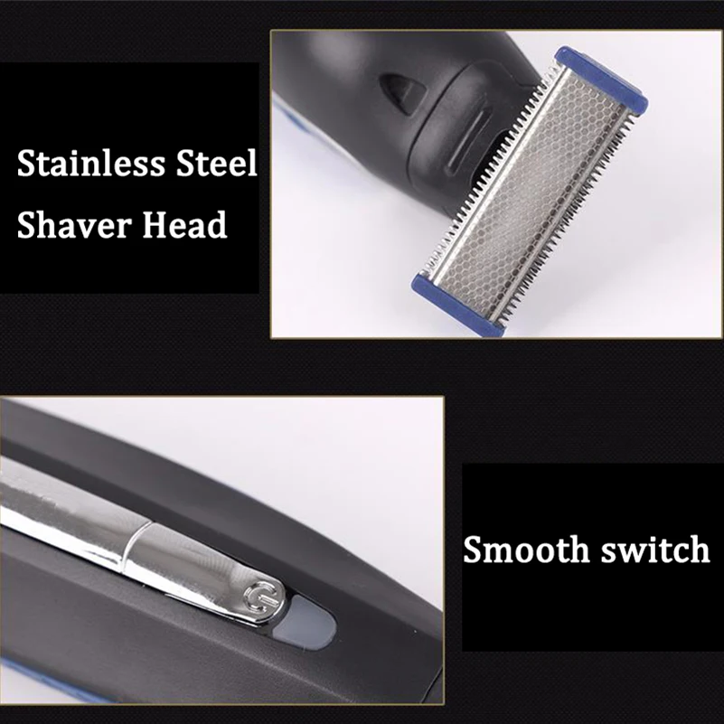 Многофункциональный перезаряжаемый мужской триммер для бороды светодиодный
