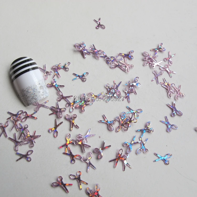 GD1-4 20 г/пакет милые лазерные Розовые ножницы для дизайна ногтей блестящие