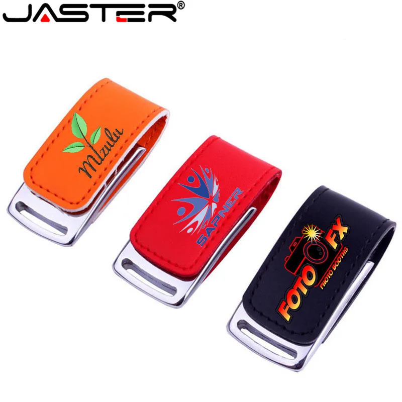 JASTER клиент 10 шт бесплатный логотип оптовая продажа металлический кожаный usb флеш