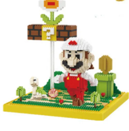 16033 white mario Balody 7 видов стилей Марио семья алмаз Марио строительные блоки Луиджи Фигурки мальчиков и девочек Luige развивающие строительные блоки - Цвет: 16033 white mario