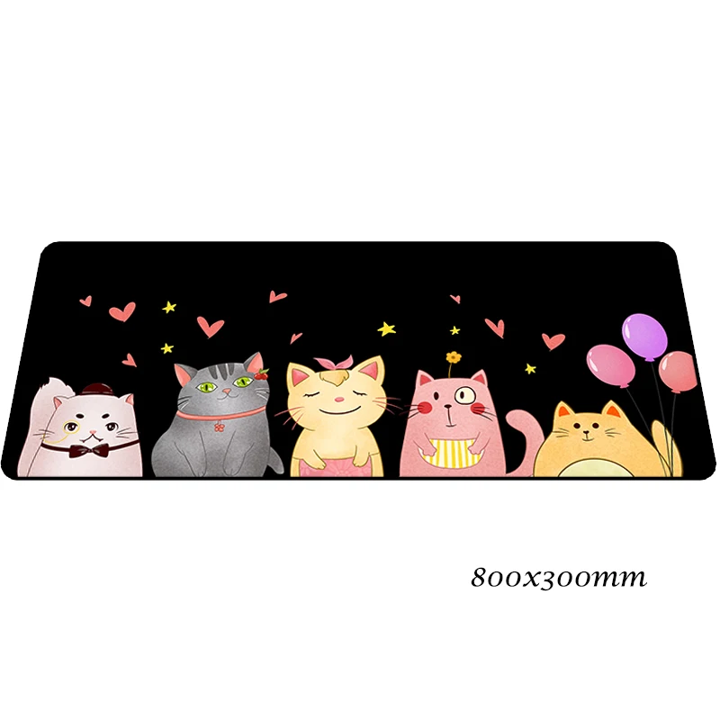 design 2 Коврик для мыши с кошкой 80x30 см, натуральный каучук, игровой коврик для мыши, большой геймерский коврик, милый компьютерный стол, коврик для мыши, клавиатура, большие игровые коврики - Цвет: design 2