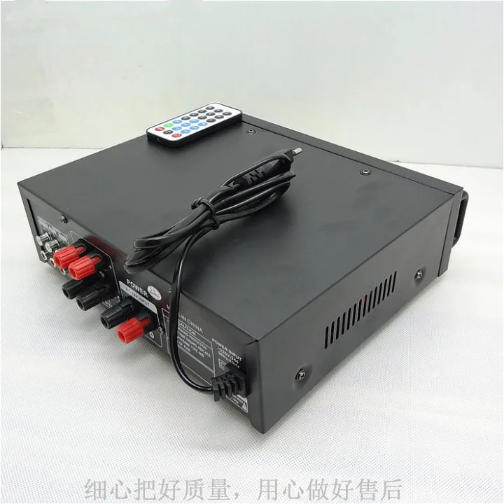 DC12V/AC220V AV-339 80 Вт+ 80 Вт 2-канальный пульт дистанционного управления для Домашнего Караоке цифровой аудио усилитель Поддержка USB MP3 вход для микрофона