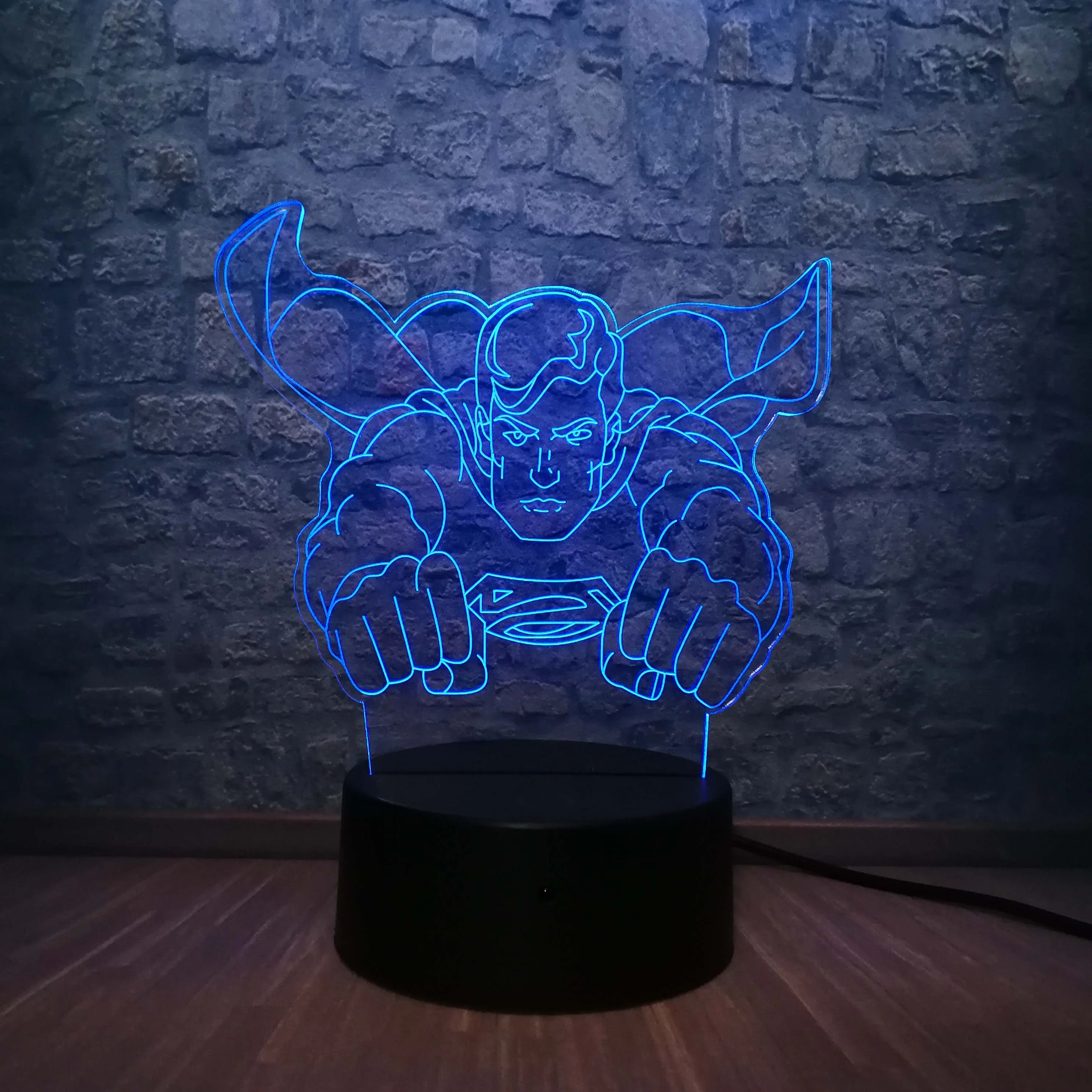 DC Супермен Герой 3D Светодиодная лампа RGB 7 цветов Изменение Прохладный мальчик