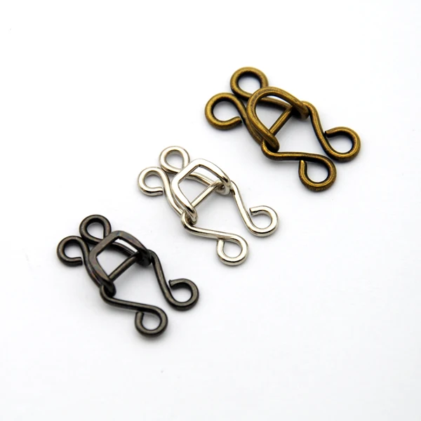 

100sets 15# Dress hook metal underwear hooks and eyes Bra hook gun metal/silver nickle/bronze pant skirt sewing hook HE-018