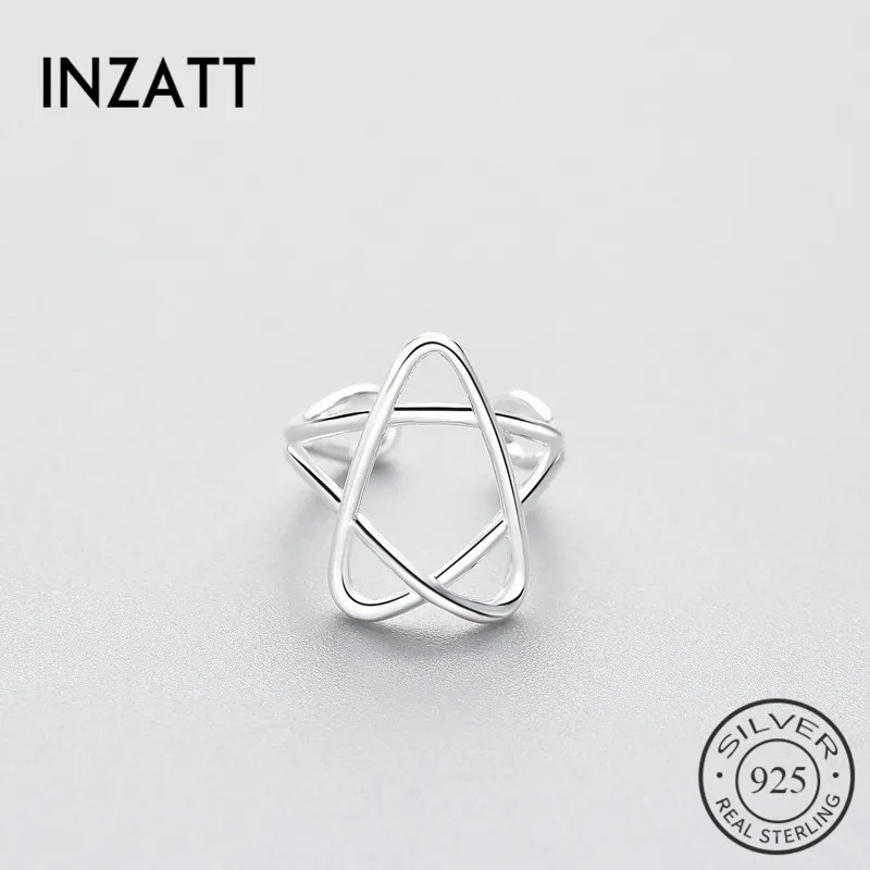INZATT 1 шт. Настоящее серебро 925 пробы полые звезды клип серьги для женщин вечерние Модные Bijoux классические аксессуары, ювелирные изделия подарки