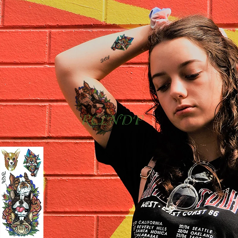 Водостойкие временные тату наклейки Глаза бабочки две кошки флэш поддельные