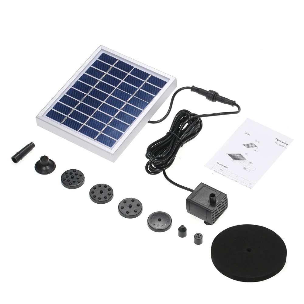 Newest 2W Automatically Solar Garden Fountain Pump Solar Garden Fountains Waterfalls Solar Power Bird Water Fountain Pump