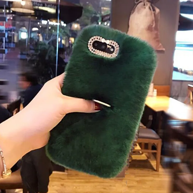 

Чехол LaMaDiaa из меха кролика для телефона Samsung S8 S9 S10 S20 S21 S22 Plus Note 5 8 9 10 20, чехол с кольцом-держателем, задняя крышка