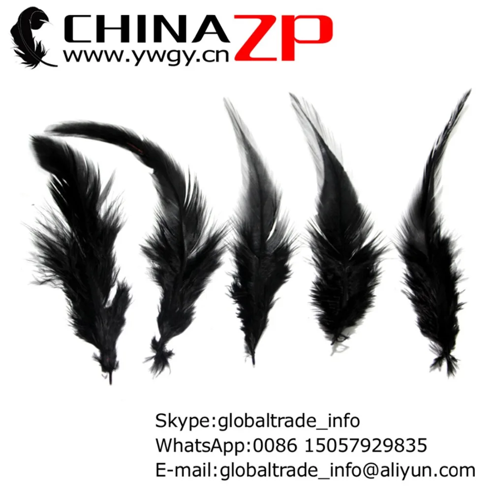 

CHINAZP Factory 200 шт./лот Экспортируемые высококачественные окрашенные черные седло для петуха плюмажные перья