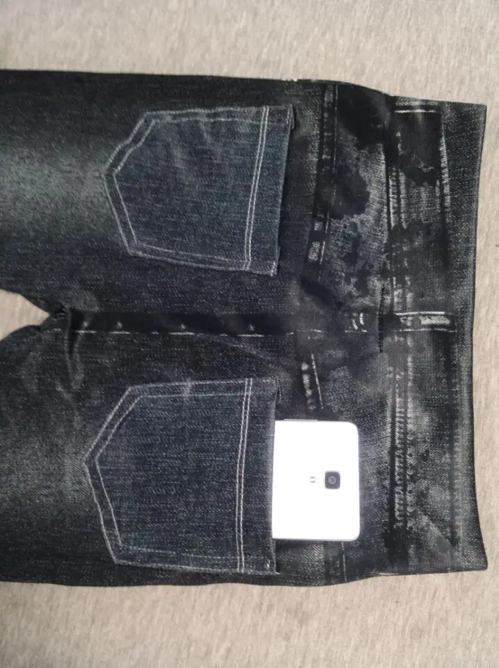 2017 леггинсы с принтом поддельные джинсы для женщин джинсовые брюки тонкие