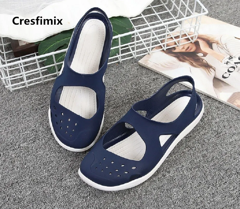 

Cresfimix women fashion sweet holed breathable summer sandals lady casual high quality jelly sandals cool street sandals a2902