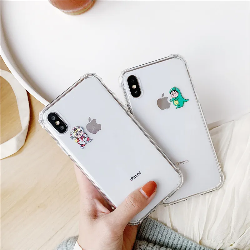 Милые прозрачные чехлы для iPhone 8 7 6 S Plus силиконовый прозрачный мягкий чехол X XS MAX XR