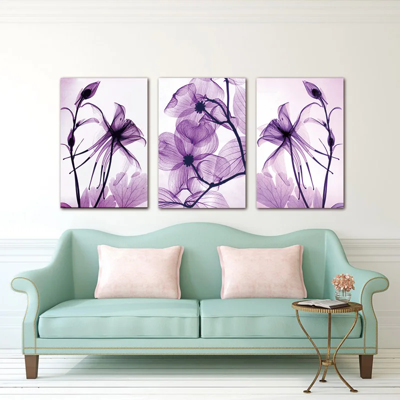 Холст картины искусство прозрачная продажа на открытом рынке фиолетовые цветы HD