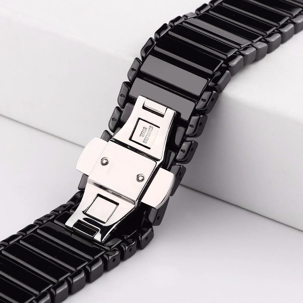Высокое качество застежка бабочка замок петля керамический ремешок для Apple Watch