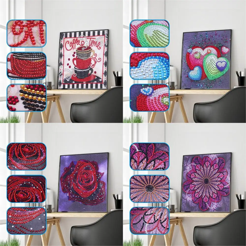 Новый 5D DIY алмазная живопись мультфильм цветочный узор специальная форма
