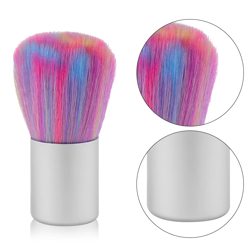 1 шт. мягкая щетка для очистки ногтей Радужный акриловый УФ гель пудра с блестками