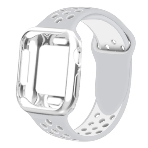 Силиконовые спортивные ремешок для наручных часов Apple Watch 4 полосным чехол 42 мм 44 мм, correa, aplle 38 мм 40 мм наручных часов iwatch серии 4/3/2/1 браслет на запястье браслет ремень