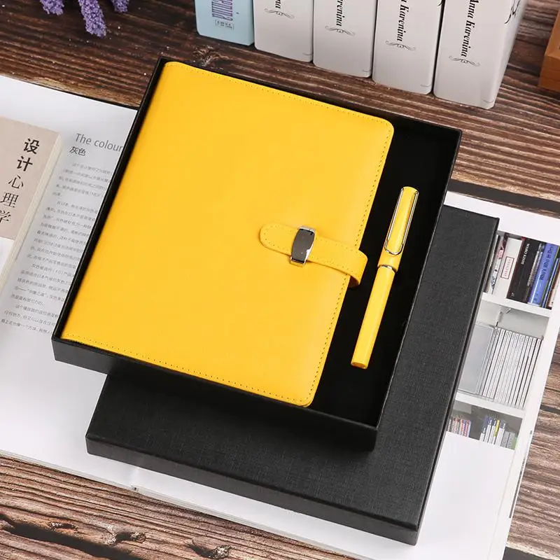 A5 Looseleaf блокнот Подарочная коробка набор Выпускной подарок офисный бумажный дневник Простой деловой Твердый чехол для ноутбука - Цвет: 10