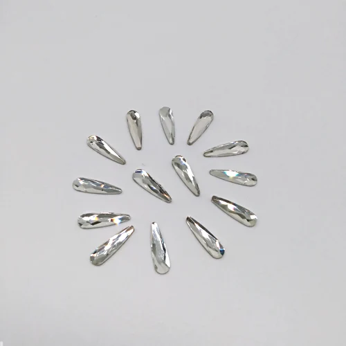 3X10 clear 20 шт кристаллы для ногтей, драгоценные камни, Стразы для ногтей, 3D дизайн ногтей, украшения, плоские с оборота, стеклянные стразы, камень, ювелирные изделия, AB бриллианты, сделай сам - Цвет: 3X10 clear